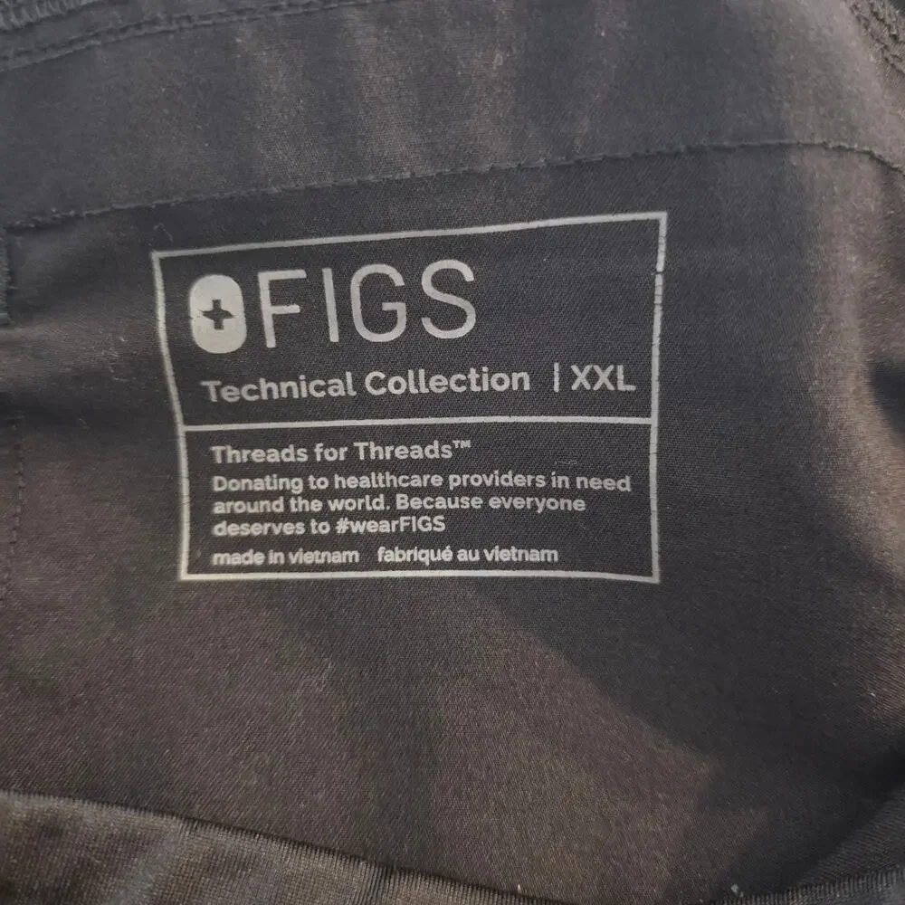 FIGS Men's Axim Cargo Black Scrub Pants Size XXL(B)